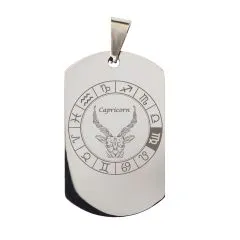 Anhänger Dog Tag Edelstahl mit Sternzeichen • Personalisierbar