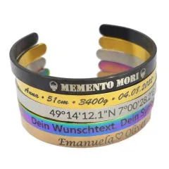 Edelstahl Armspangen 5 Farben, 6 + 9 mm • Personalisierbar