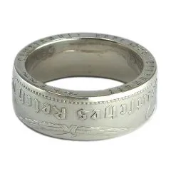 Münzring 5 Reichsmark teilvergoldet