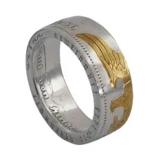 Münzring 5 Reichsmark teilvergoldet