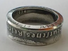 Münzring Deutsches Reich 5 Reichsmark Adler 1936-39 Silber 900er Größe 52 bis 72 • Finish Vintage