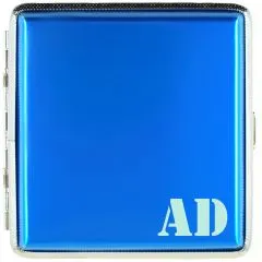 Zigarettenetui mit Gravur für 20 Zigaretten MONOGRAMM 01 • Farbe Blau • Lasergravur