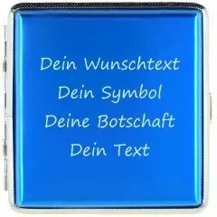 Zigarettenetui mit Gravur für 20 Zigaretten WUNSCHTEXT • Farbe Blau • Lasergravur