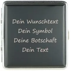 Zigarettenetui mit Gravur für 20 Zigaretten WUNSCHTEXT • Farbe Schwarz • Lasergravur