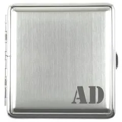 Zigarettenetui mit Gravur für 20 Zigaretten MONOGRAMM 01 • Silber gebürstet • Lasergravur