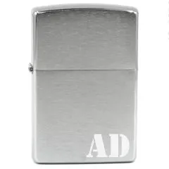 Benzinfeuerzeug mit Gravur • MONOGRAMM 01 • Zippo Silber gebürstet
