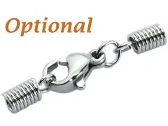 Lederschnur rund Ø 2,0 mm Hellblau Vintage • Edelstahl oder Silber Verschluss