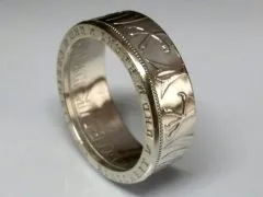 Münzring BRD 5 Mark Silberadler Silber 625er Größe 52 bis 72 • Finish Silber