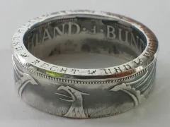 Münzring BRD 5 Mark Silberadler Silber 625er Größe 52 bis 72 • Finish Vintage