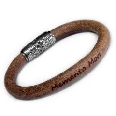 Lederarmband Ø 8 mm mit Edelstahl Magnetverschluss • Personalisierbar