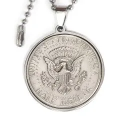 Münzanhänger USA STAASTSIEGEL • 1/2 Dollar Kennedy half personalisierbar