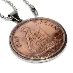 Münzanhänger UK BRITANNIA • 1 Penny 1937 - 1970 personalisierbar