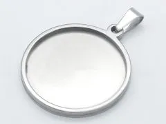 Anhänger Rohling Edelstahl Rund / Innen Ø 22 mm • Personalisierbar