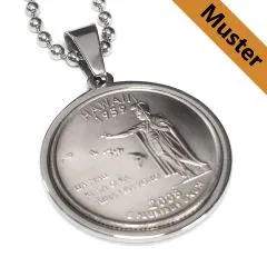 Anhänger Rohling Edelstahl Ø 24,3 mm - USA 1/4 Quarter Dollar • Personalisierbar