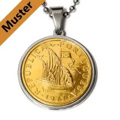 Anhänger Rohling Edelstahl Ø 24,5 mm - Portugal 5 Escudos 1963 - 1986 • Personalisierbar