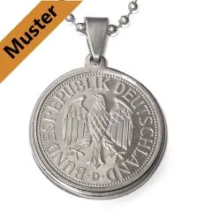 Anhänger Rohling Edelstahl Ø 23,5 mm - Deutschland 1 DM 1950 - 2001 • Personalisierbar
