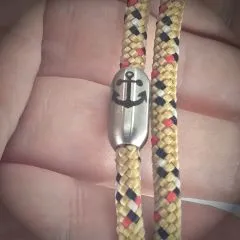 Segeltau Armband Ø 2 x 4 mm mit Edelstahl Magnetverschluss • Farbauswahl - optional mit Anker Gravur