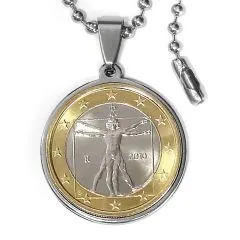 Münzanhänger Italien VITRUVIANISCHER MENSCH • 1 Euro personalisierbar