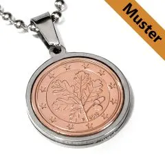 Anhänger Rohling Edelstahl Ø 16,3 mm - Europäische Union 1 Cent 2001 - xxx • Personalisierbar