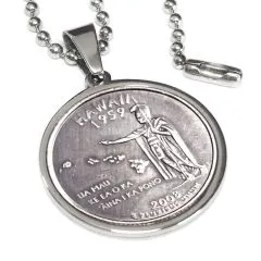 Münzanhänger USA STATE QUARTERS • 25 Cents Finish Vintage personalisierbar