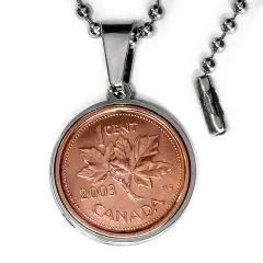 Münzanhänger Kanada AHORNBLATT • 1 Cent 1953 - 2012 personalisierbar