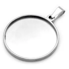 Anhänger Rohling Edelstahl Ø 26,5 mm - USA 1 Dollar Sacagawea, SBA, Präsidenten • Personalisierbar, Farbton Silber