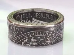 Münzring BRD 10 Mark 1987 Berliner Bär Silber 625er Größe 56 bis 72
