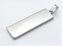 Anhänger Rohling Edelstahl Rechteck / Innen 10x50 mm • Personalisierbar