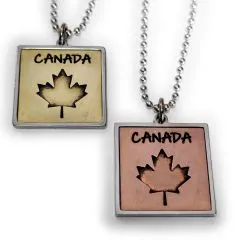 Anhänger CANADA Edelstahl - Messing / Kupfer • Vintage