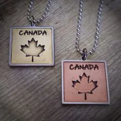 Anhänger CANADA Edelstahl - Messing / Kupfer • Vintage