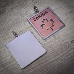 Anhänger CANADA Edelstahl - Messing / Kupfer • Vintage