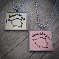 Anhänger SAARLAND Edelstahl - Messing / Kupfer • Vintage