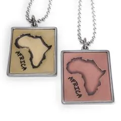 Anhänger AFRICA Edelstahl - Messing / Kupfer • Vintage