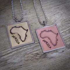 Anhänger AFRICA Edelstahl - Messing / Kupfer • Vintage