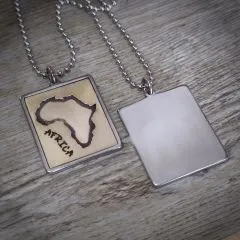 Anhänger AFRICA Edelstahl - Messing / Kupfer • Vintage