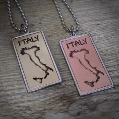 Anhänger ITALY Edelstahl - Messing / Kupfer • Vintage