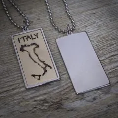 Anhänger ITALY Edelstahl - Messing / Kupfer • Vintage