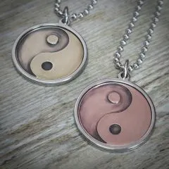 Anhänger YIN YANG Edelstahl - Messing / Kupfer • Vintage