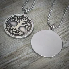 Anhänger BAUM DES LEBENS Edelstahl - Messing / Kupfer • Vintage