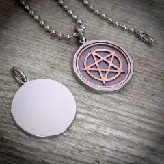 Anhänger PENTAGRAMM Edelstahl - Kupfer • Vintage