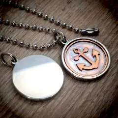 Anhänger ANKER Edelstahl - Kupfer • Vintage