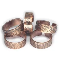 Kupferring handgeschmiedet mit TEXTUR • Vintage