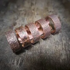 Kupferring handgeschmiedet mit TEXTUR • Vintage