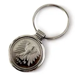 Metall Schlüsselanhänger 5 Mark mit Datum 1975 bis 2001 aus Cu-Ni