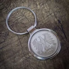 Metall Schlüsselanhänger 5 Mark mit Datum 1975 bis 2001 aus Cu-Ni