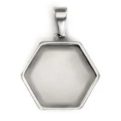 Anhänger Rohling Edelstahl Hexagon / Innen 18x20 mm • Personalisierbar