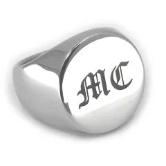 Personalisierter Siegelring aus Edelstahl mit Monogramm-Gravur – in Silber, Schwarz oder Gold