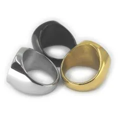 Siegelring Edelstahl mit Monogramm Lasergravur