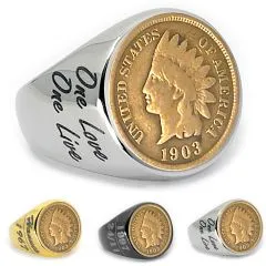 Münzring USA 1 Cent 1864-1909 Indian Head Edelstahl • Personalisierbar