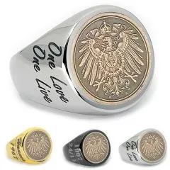 Münzring Kaiserreich 1 Pfennig 1890–1916 gekrönte Reichsadler Edelstahl • Personalisierbar